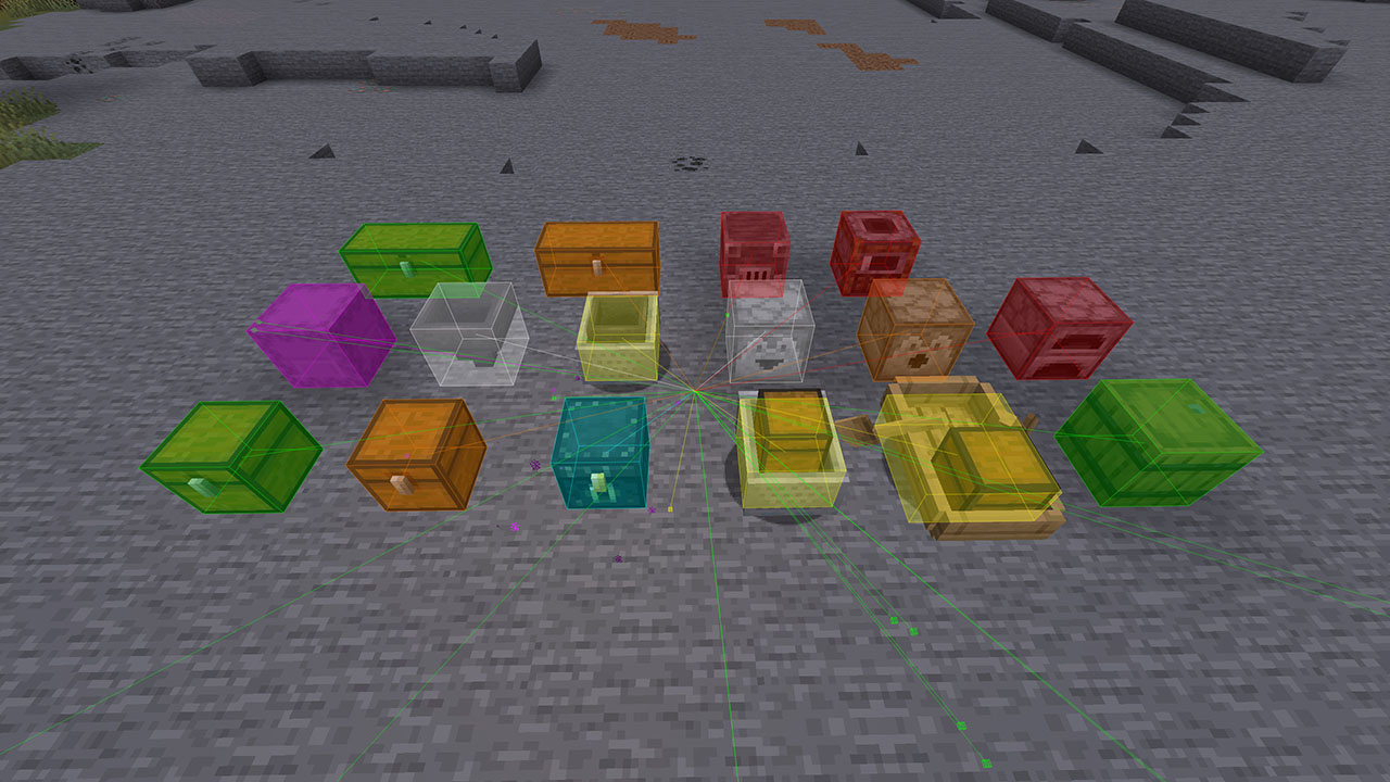A screenshot showing all of the different containers that ChestESP supports