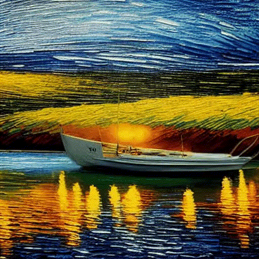A_sleek_boat_glides_effortlessly_through_the_shimmering_river,_van_gogh_style..gif