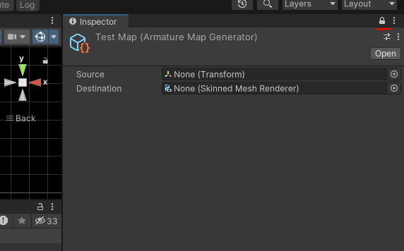 Armature map locked in the inspector