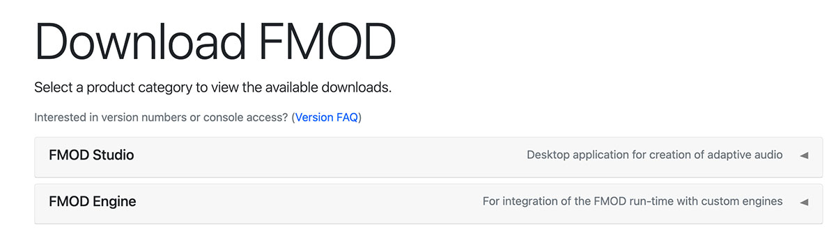 Download FMOD Studio and FMOD Engine
