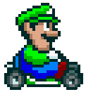 Luigi on a go-kart
