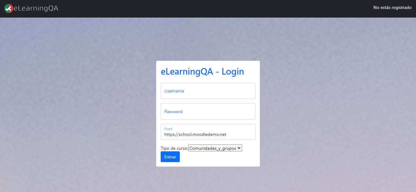 Login page