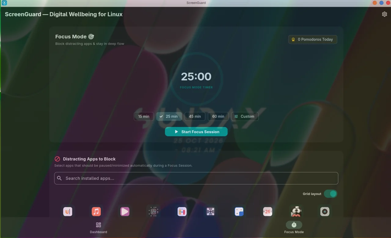 Focus Mode with app picker