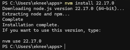 nvm install version