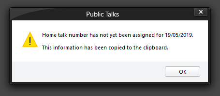 Check - Pop-up message
