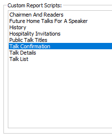 Custom Report Scripts