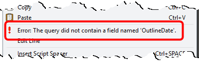 Script error description