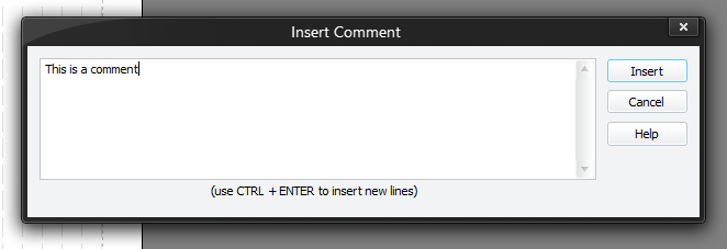 Insert Comment Window