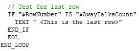 Detect Last Row