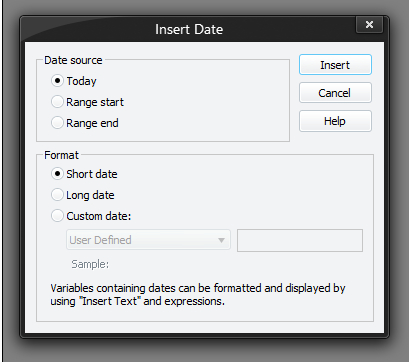 Insert Date Window