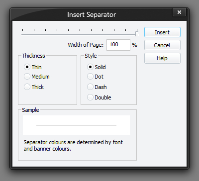Insert Separator Window