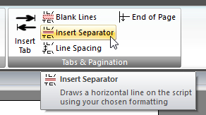 Insert Separator button