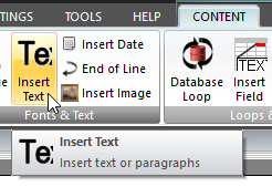 Insert Text button