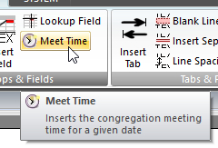 Meet Time button