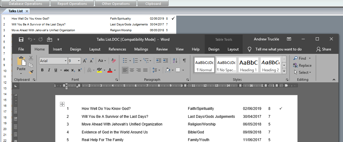 Automatically displaying Microsoft Word after export