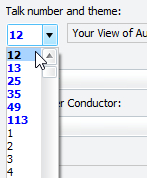 Showing speakers talk numbers first in drop-down list