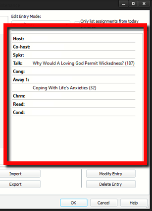 Summary Info on Home / Away Window