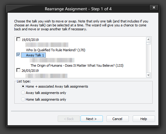 Rearrange Assignment - Step 1 of 4