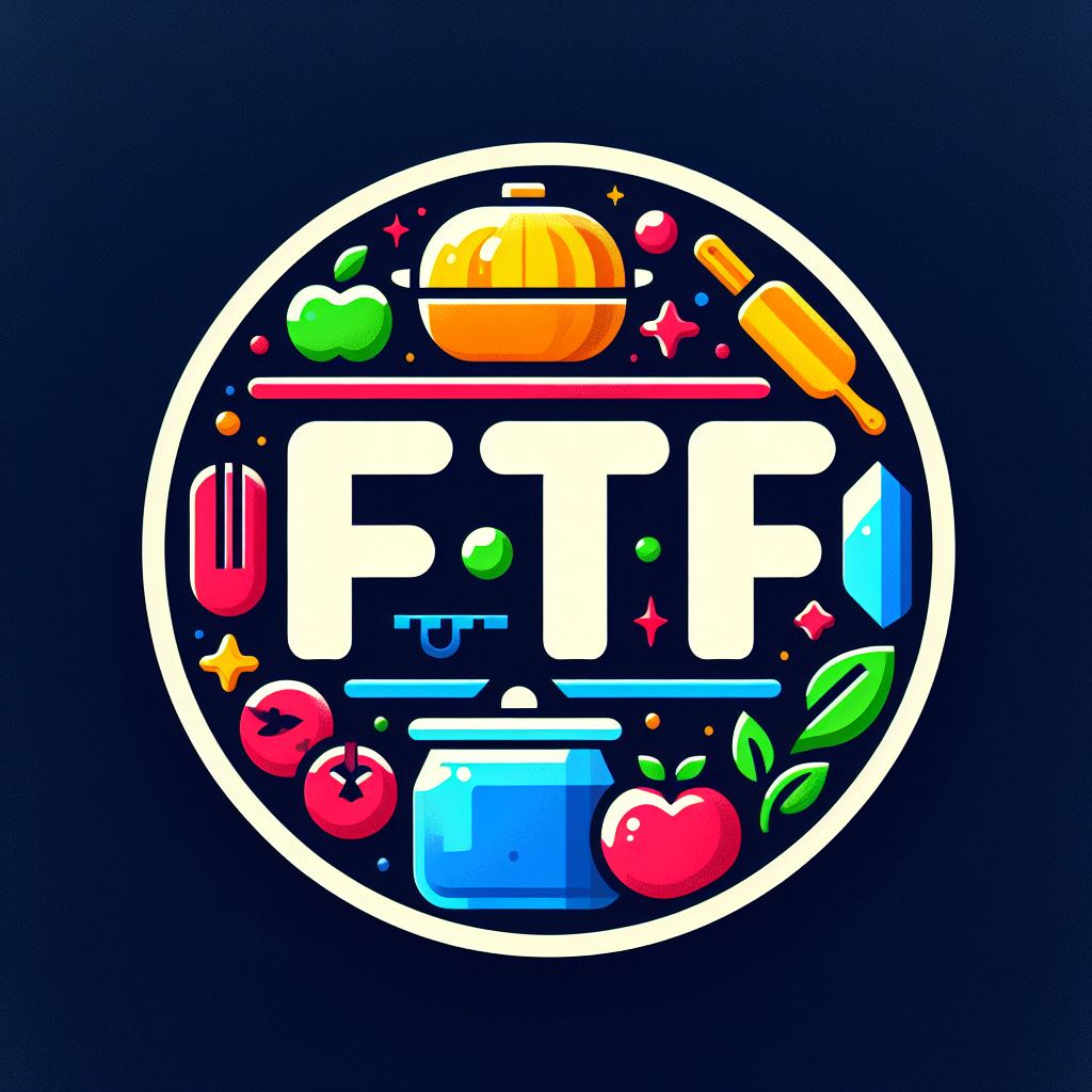 Prompt was "A logo for a web app that generates recipes. It must say FTF in a sans serif font below the main logo. Make it colorful but not overfill the image. It's not a horror vacui"