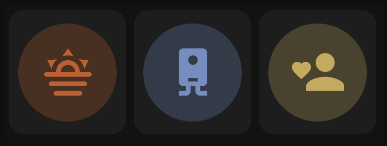 Orbit Action Card grouped layout in dark theme