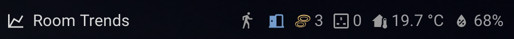 Orbit Status Badge using the Home Assistant Heading badge type in the dark theme