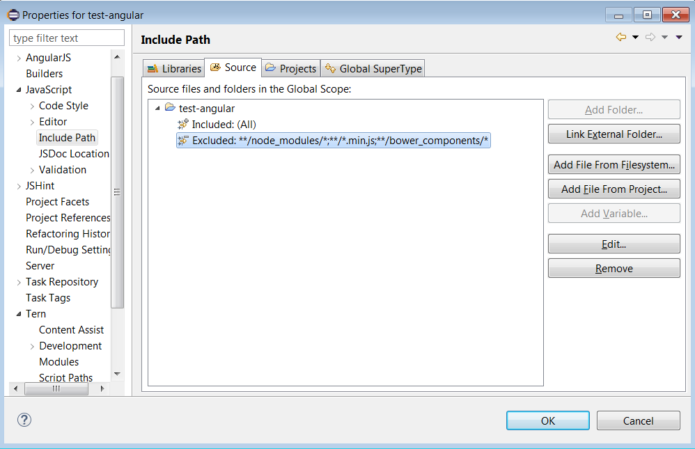 Include/Exclude path