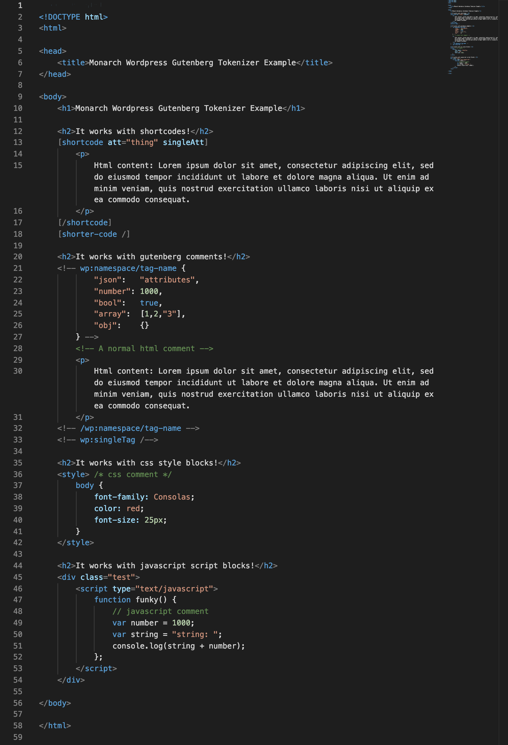 Monaco Monarch WordPress syntax highlighter screenshot