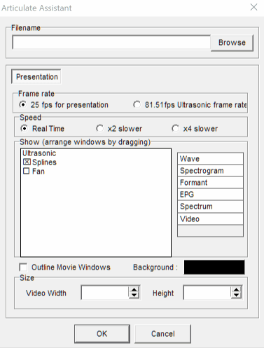 Animation showing how to re=arrange desired elements of a movie by clicking and dragging elements the mouse in the Make Movie dialog
