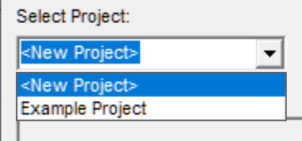 Image showing the select project drop-down menu