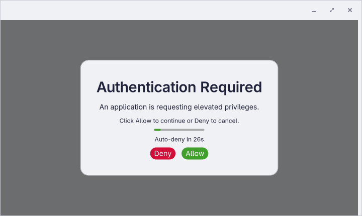 Sentinel confirmation dialog