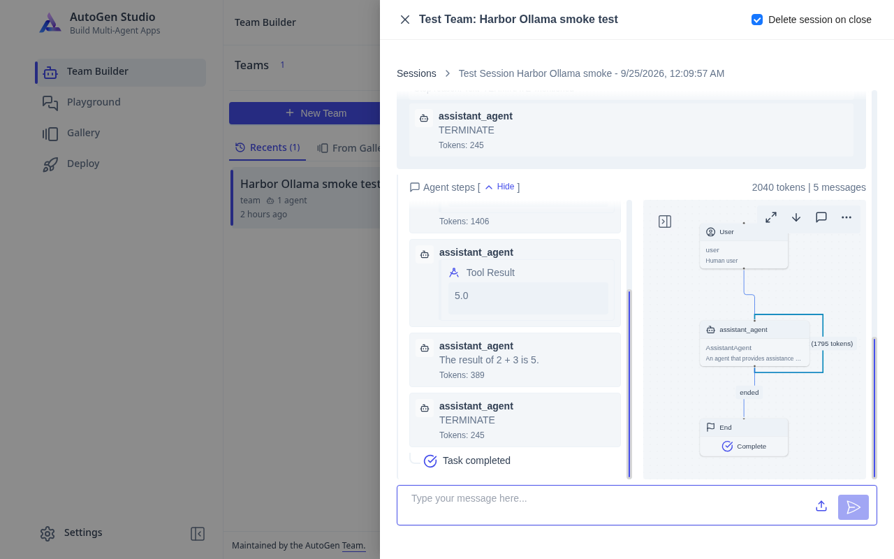 AutoGen Studio dashboard