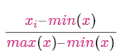 MinMaxScaler Formula