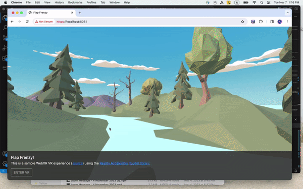demo screenshot of webxr
