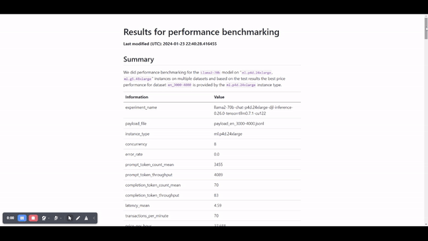 demo of benchmark tool report