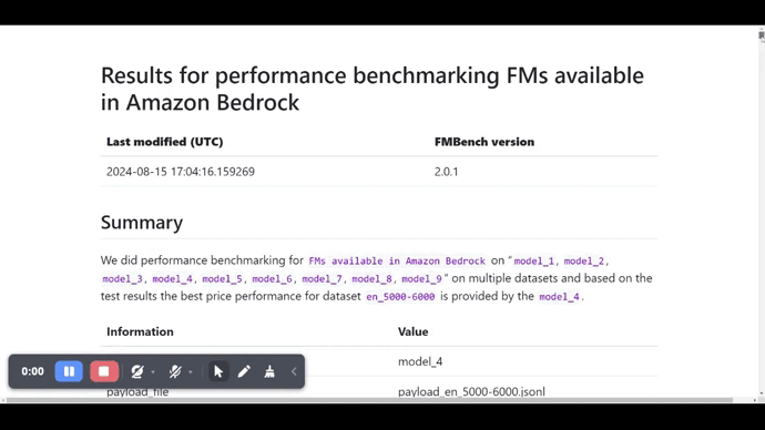 demo of benchmark tool report