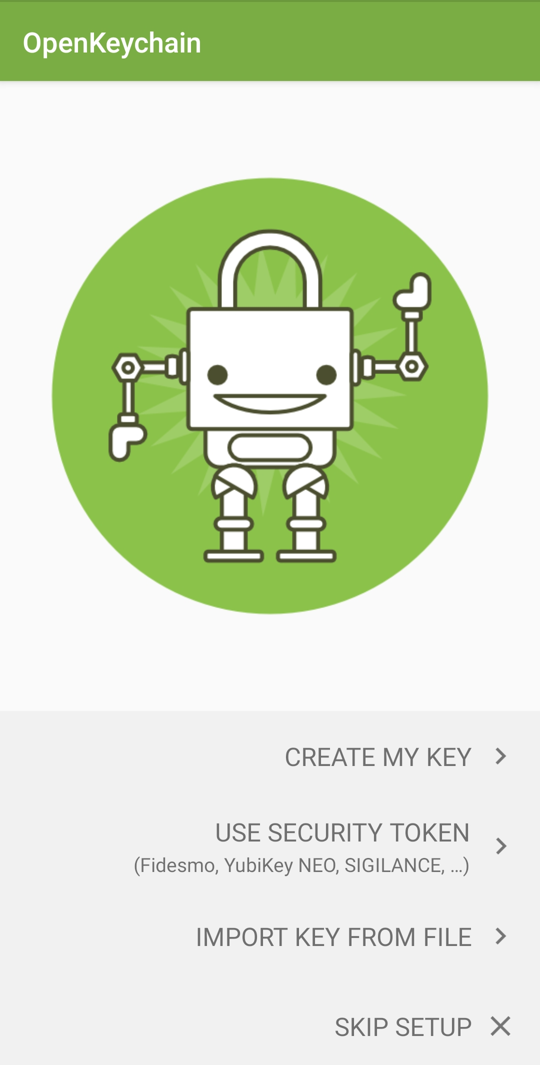 OpenKeychain app homepage