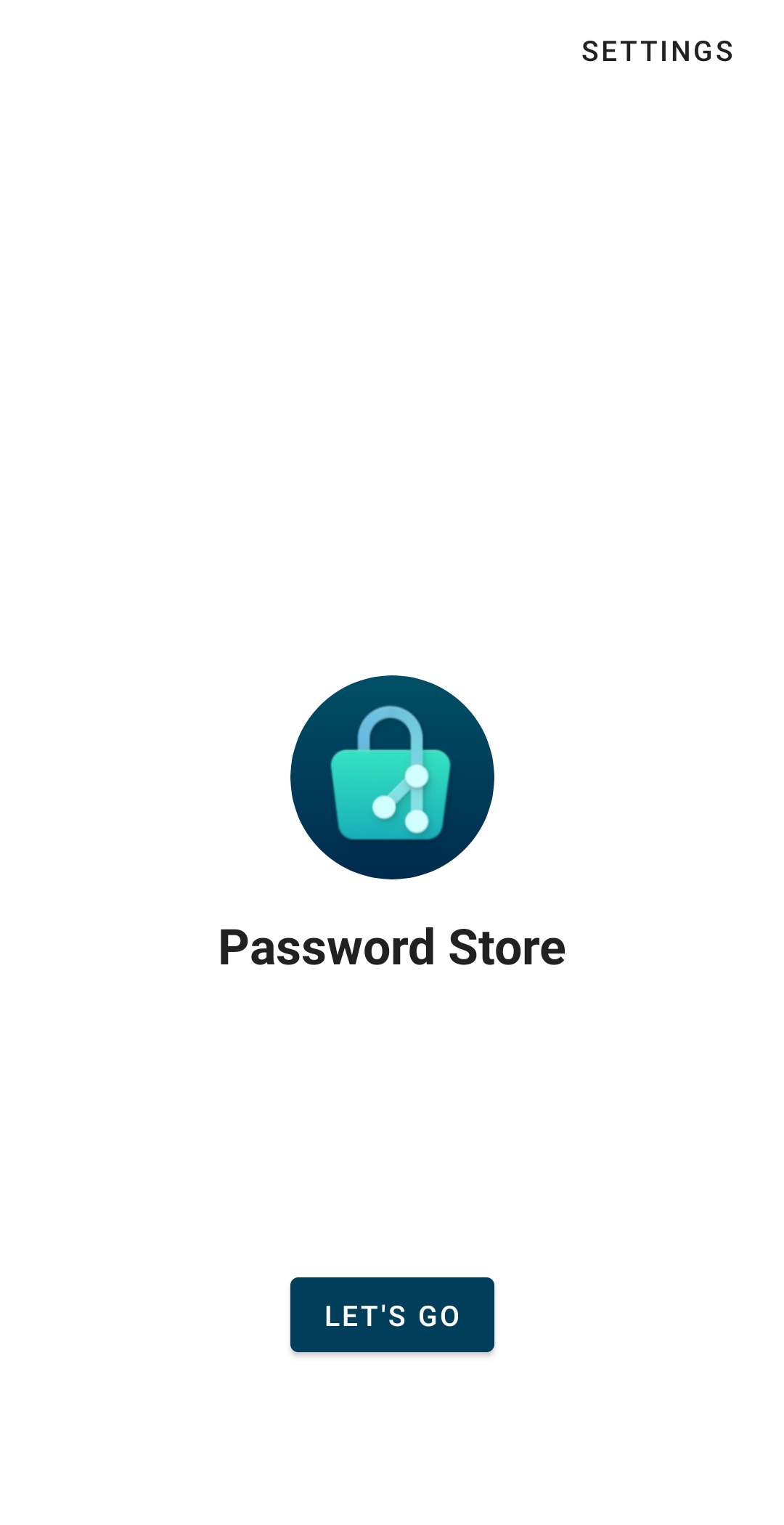 Android Password Store app homepage