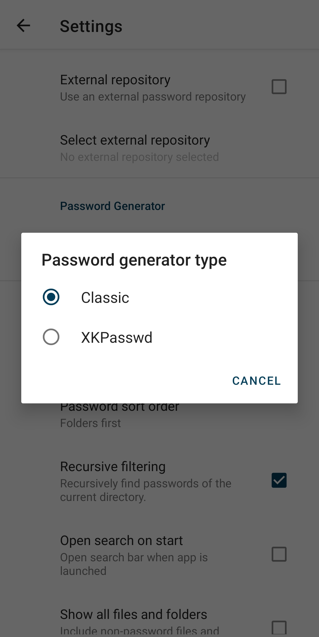 Password generator type