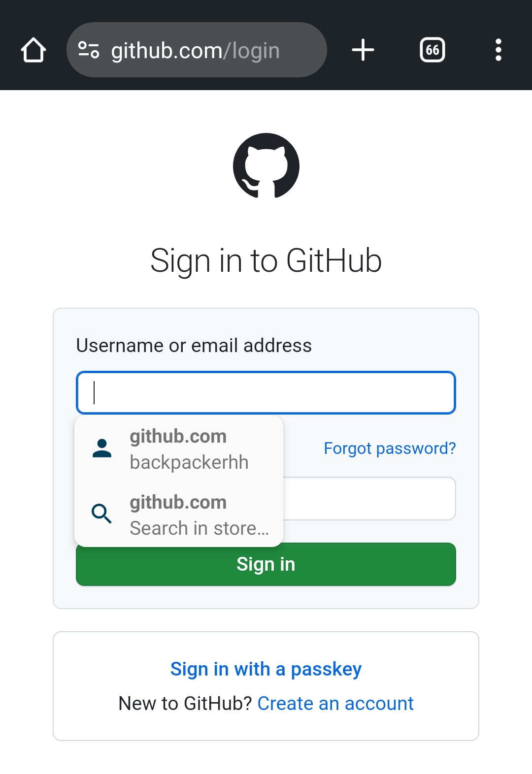 GitHub with autofill options
