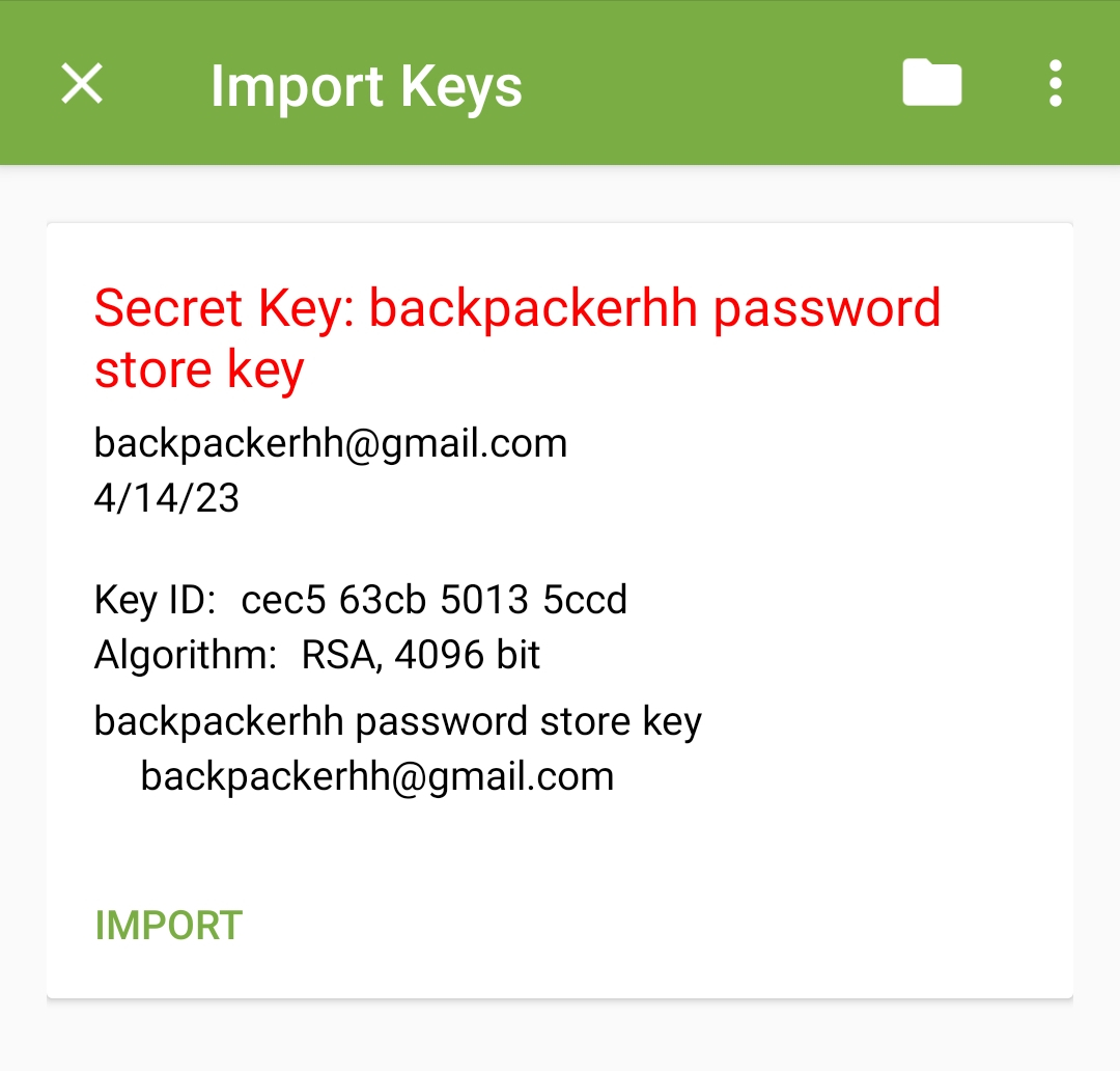 Details about the GPG key before importing it