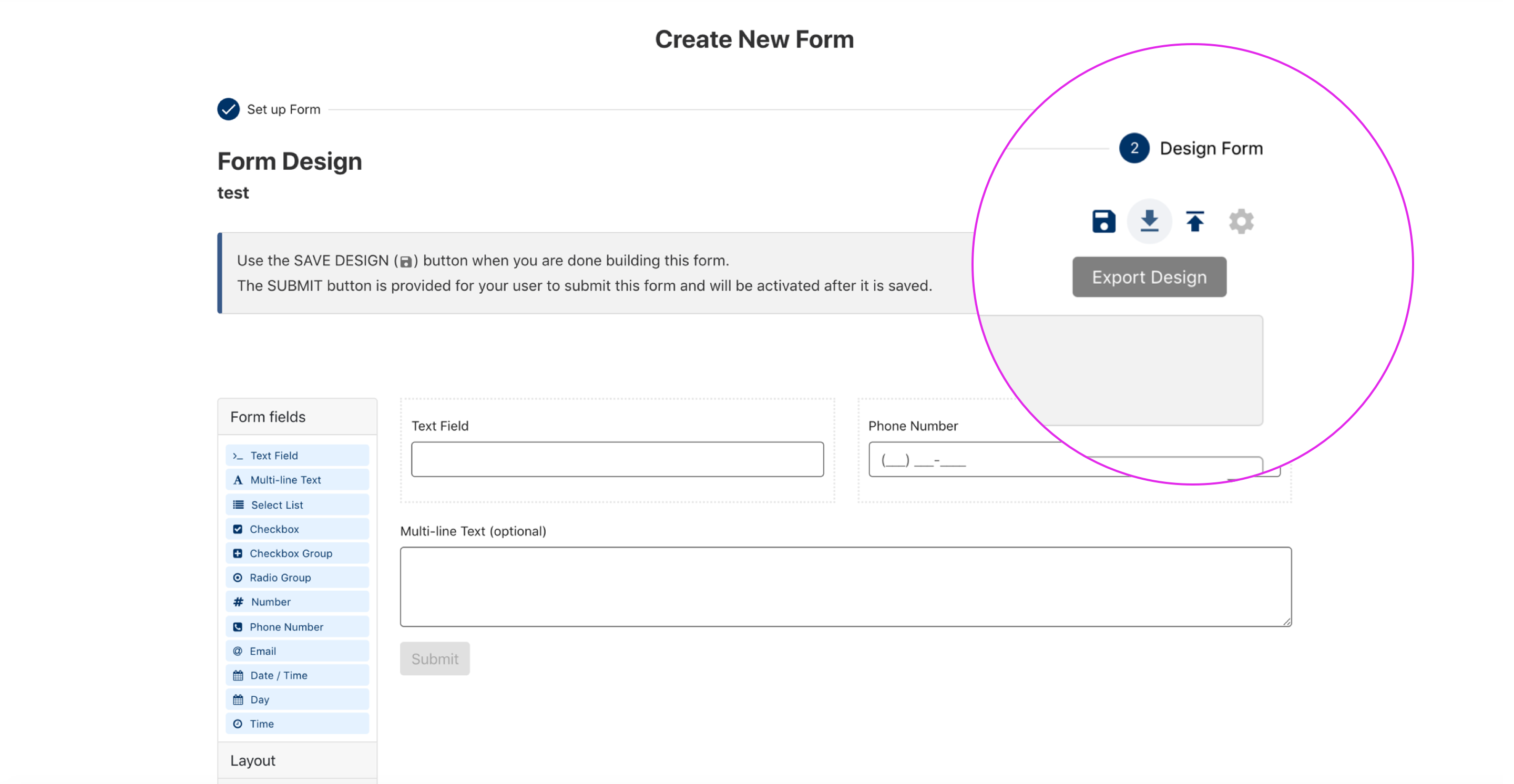 Export and import your form design templates
