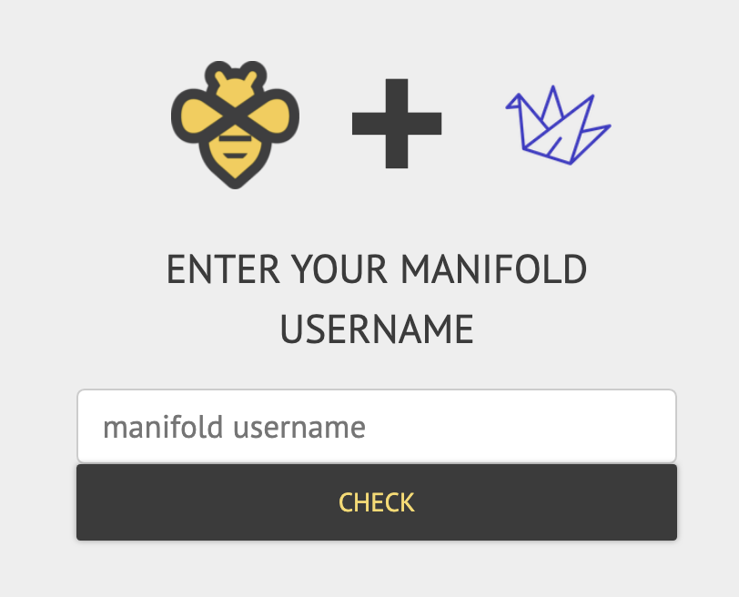 Enter your Manifold username