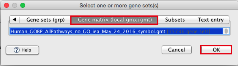 Gene sets database
