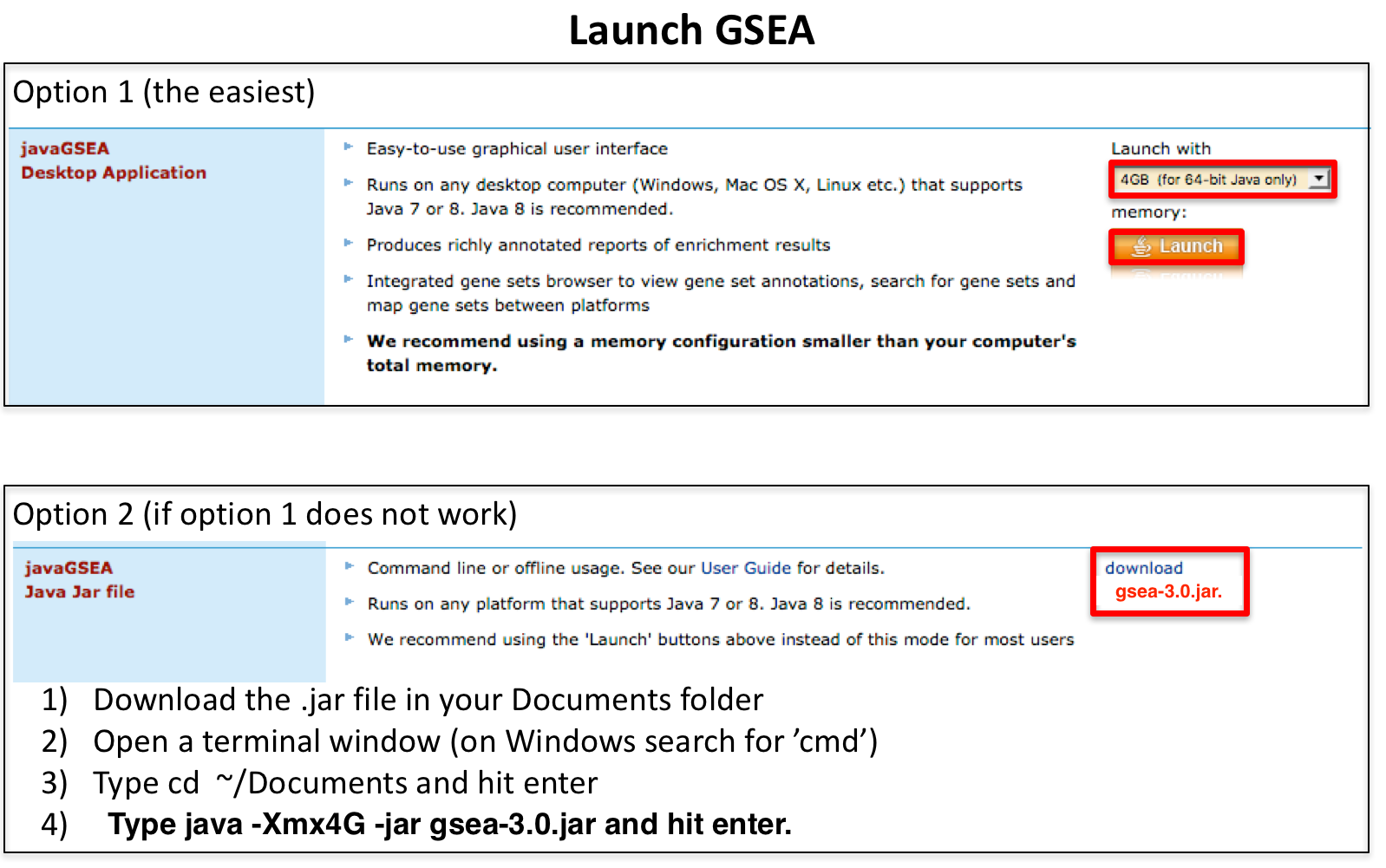 Launch GSEA