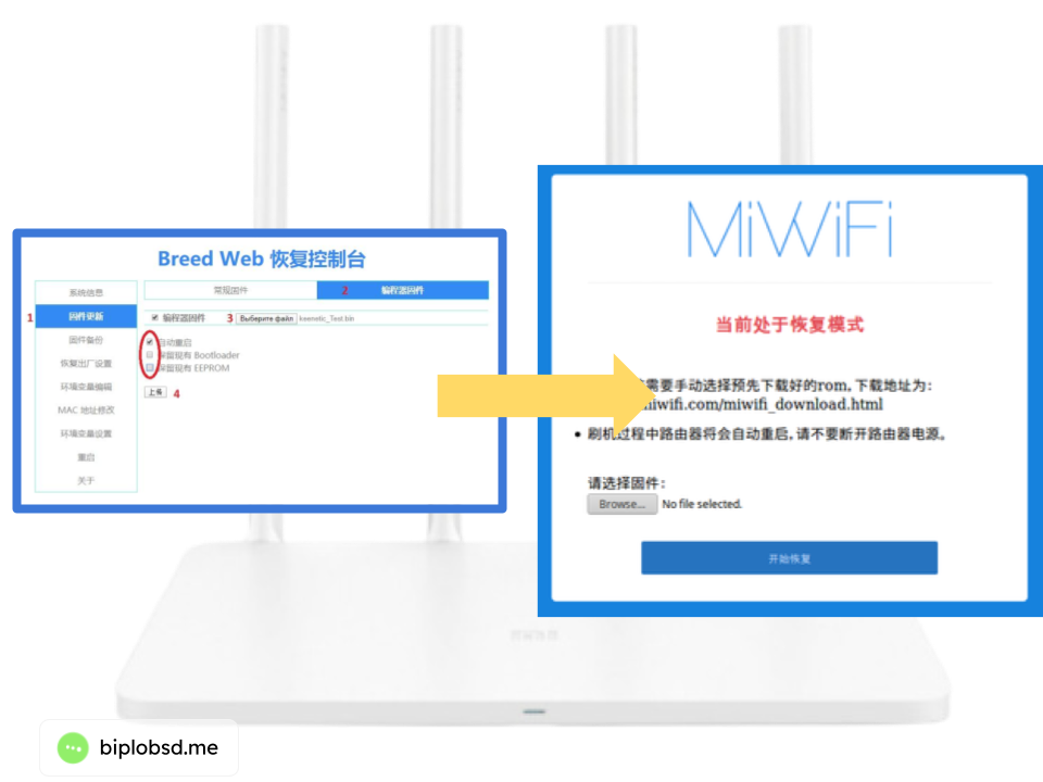 Restore the stock bootloader on the Xiaomi Mi WiFi Router 3C from Breed Web recovery