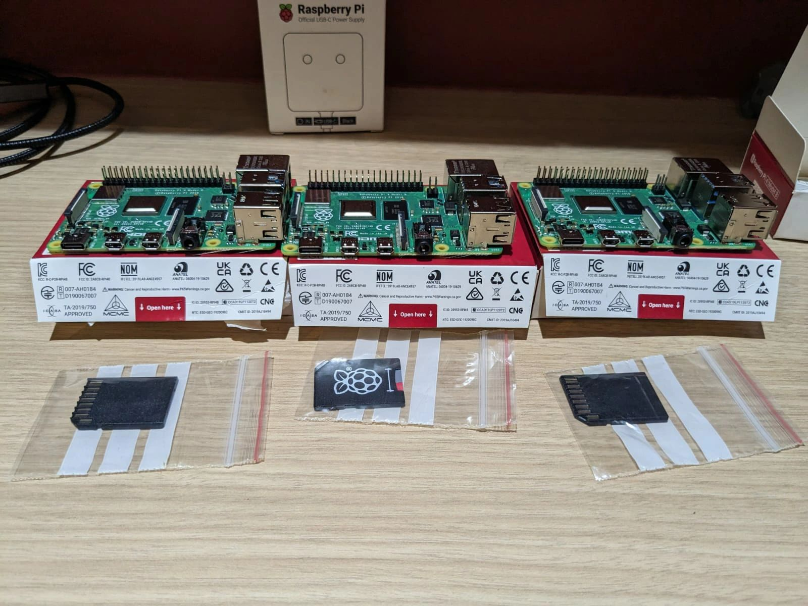 set of raspberry pi 4 devices