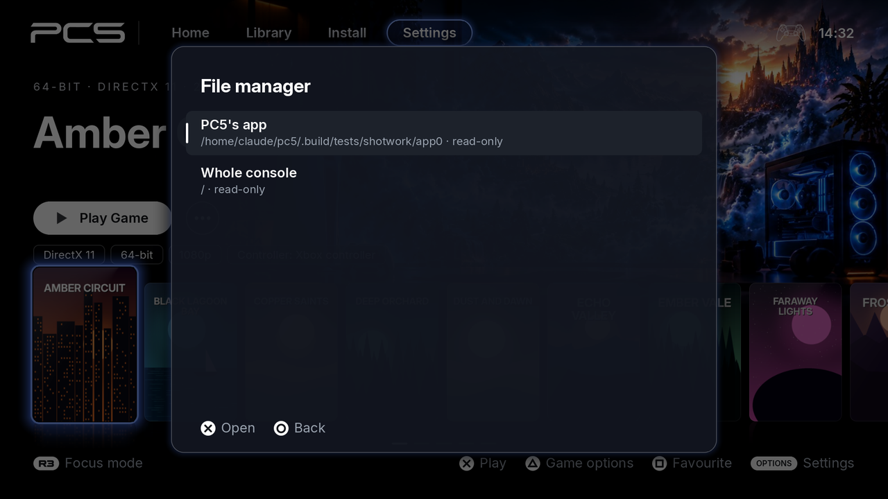 The System page of Settings
