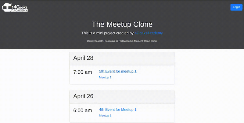 Meetup.com Clone