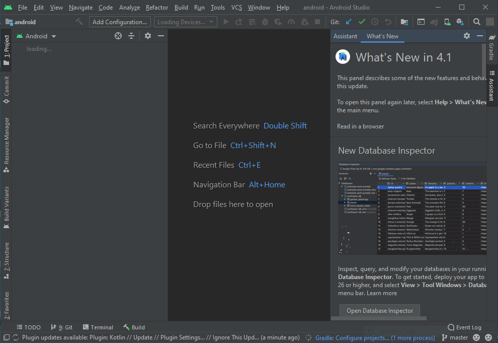 Android Studio project loaded