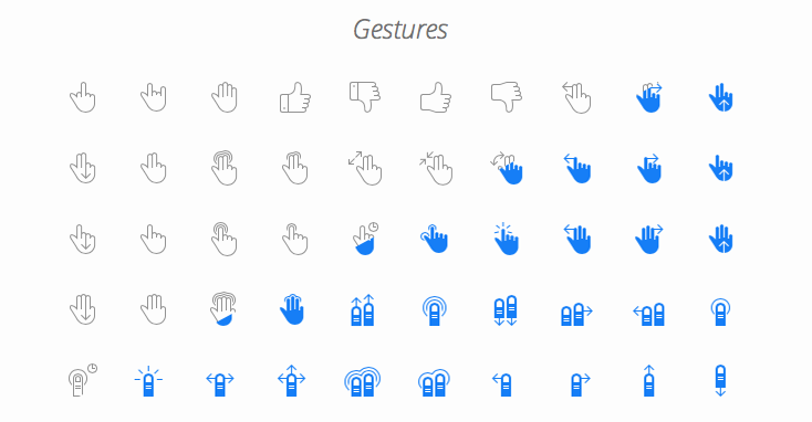 Gestures icons